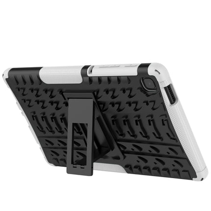 For Samsung Galaxy Tab A7 Lite Tire Texture Shockproof TPU+PC Protective Case with Holder(White)-garmade.com