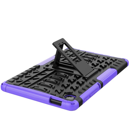 For Samsung Galaxy Tab A7 Lite Tire Texture Shockproof TPU+PC Protective Case with Holder(Purple)-garmade.com