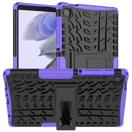 For Samsung Galaxy Tab A7 Lite Tire Texture Shockproof TPU+PC Protective Case with Holder(Purple)-garmade.com