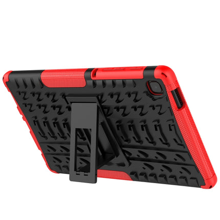 For Samsung Galaxy Tab A7 Lite Tire Texture Shockproof TPU+PC Protective Case with Holder(Red)-garmade.com
