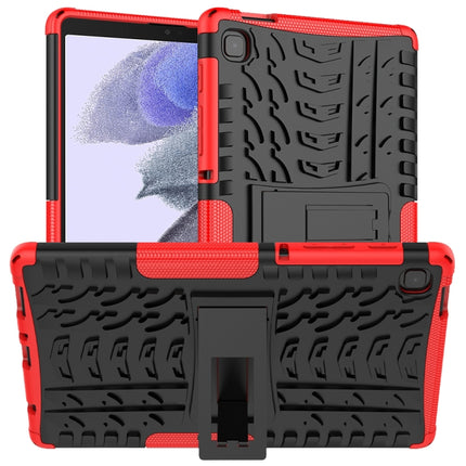 For Samsung Galaxy Tab A7 Lite Tire Texture Shockproof TPU+PC Protective Case with Holder(Red)-garmade.com