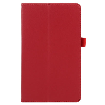 For Samsung Galaxy Tab A7 Lite T220 / T225 Litchi Texture Solid Color Horizontal Flip Leather Case with Holder & Pen Slot(Red)-garmade.com