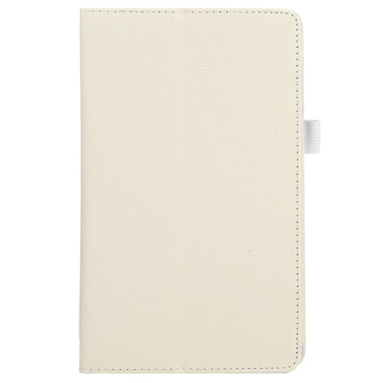 For Samsung Galaxy Tab A7 Lite T220 / T225 Litchi Texture Solid Color Horizontal Flip Leather Case with Holder & Pen Slot(White)-garmade.com