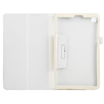 For Samsung Galaxy Tab A7 Lite T220 / T225 Litchi Texture Solid Color Horizontal Flip Leather Case with Holder & Pen Slot(White)-garmade.com