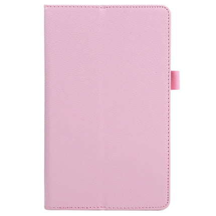 For Samsung Galaxy Tab A7 Lite T220 / T225 Litchi Texture Solid Color Horizontal Flip Leather Case with Holder & Pen Slot(Pink)-garmade.com