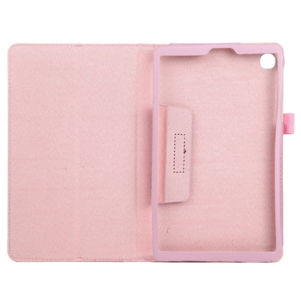 For Samsung Galaxy Tab A7 Lite T220 / T225 Litchi Texture Solid Color Horizontal Flip Leather Case with Holder & Pen Slot(Pink)-garmade.com