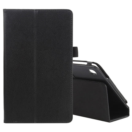 For Samsung Galaxy Tab A7 Lite T220 / T225 Litchi Texture Solid Color Horizontal Flip Leather Case with Holder & Pen Slot(Black)-garmade.com