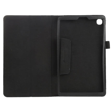 For Samsung Galaxy Tab A7 Lite T220 / T225 Litchi Texture Solid Color Horizontal Flip Leather Case with Holder & Pen Slot(Black)-garmade.com