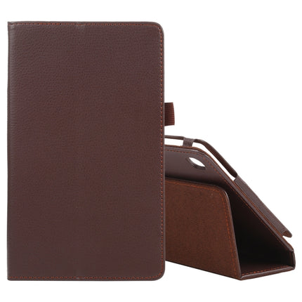 For Samsung Galaxy Tab A7 Lite T220 / T225 Litchi Texture Solid Color Horizontal Flip Leather Case with Holder & Pen Slot(Brown)-garmade.com