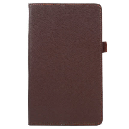 For Samsung Galaxy Tab A7 Lite T220 / T225 Litchi Texture Solid Color Horizontal Flip Leather Case with Holder & Pen Slot(Brown)-garmade.com