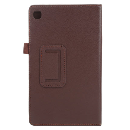 For Samsung Galaxy Tab A7 Lite T220 / T225 Litchi Texture Solid Color Horizontal Flip Leather Case with Holder & Pen Slot(Brown)-garmade.com