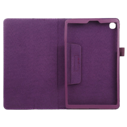 For Samsung Galaxy Tab A7 Lite T220 / T225 Litchi Texture Solid Color Horizontal Flip Leather Case with Holder & Pen Slot(Purple)-garmade.com