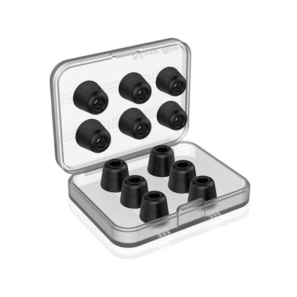6 Pairs New Bee NB-M1 Slow Rebound Memory Foam Ear Caps with Storage Box, Suitable for 5mm-7mm Earphone Plugs(Black)-garmade.com