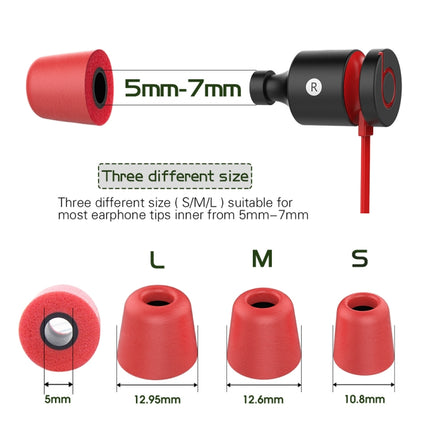 6 Pairs New Bee NB-M1 Slow Rebound Memory Foam Ear Caps with Storage Box, Suitable for 5mm-7mm Earphone Plugs(Red)-garmade.com