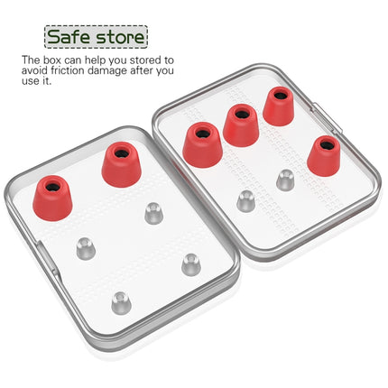 6 Pairs New Bee NB-M1 Slow Rebound Memory Foam Ear Caps with Storage Box, Suitable for 5mm-7mm Earphone Plugs(Red)-garmade.com