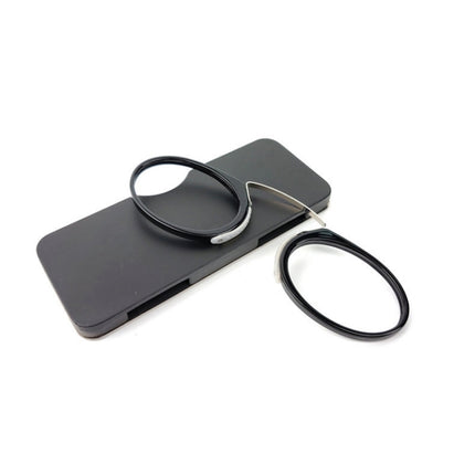 Mini Clip Nose Style Presbyopic Glasses without Temples, Positive Diopters:+1.00(Black)-garmade.com