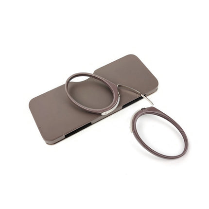 Mini Clip Nose Style Presbyopic Glasses without Temples, Positive Diopters:+1.50(Brown)-garmade.com