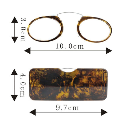 Mini Clip Nose Style Presbyopic Glasses without Temples, Positive Diopters:+3.00(Brown)-garmade.com