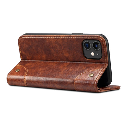 For iPhone 11 Baroque Simple Horizontal Flip Leather Case, with Holder & Card Slots & Wallet(Light Brown)-garmade.com