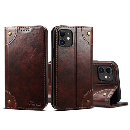 For iPhone 11 Baroque Simple Horizontal Flip Leather Case, with Holder & Card Slots & Wallet(Dark Brown)-garmade.com