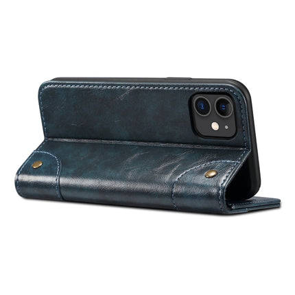 For iPhone 11 Baroque Simple Horizontal Flip Leather Case, with Holder & Card Slots & Wallet(Blue)-garmade.com