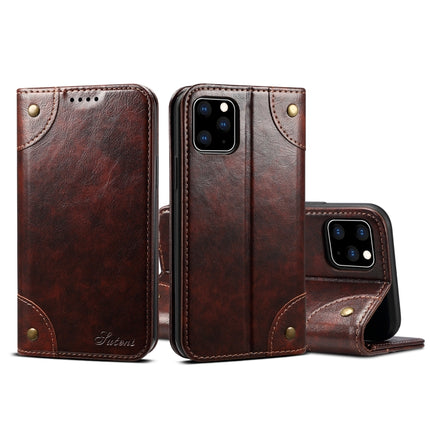 For iPhone 11 Pro Baroque Simple Horizontal Flip Leather Case, with Holder & Card Slots & Wallet(Dark Brown)-garmade.com
