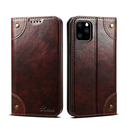 For iPhone 11 Pro Baroque Simple Horizontal Flip Leather Case, with Holder & Card Slots & Wallet(Dark Brown)-garmade.com