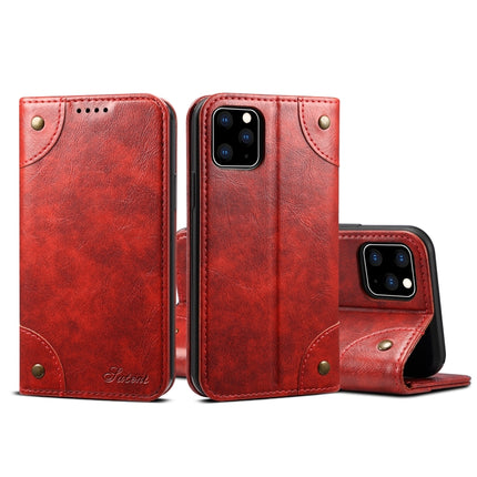For iPhone 11 Pro Baroque Simple Horizontal Flip Leather Case, with Holder & Card Slots & Wallet(Red)-garmade.com