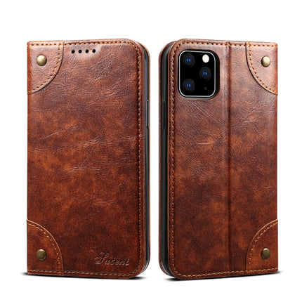 For iPhone 11 Pro Max Baroque Simple Horizontal Flip Leather Case, with Holder & Card Slots & Wallet(Light Brown)-garmade.com