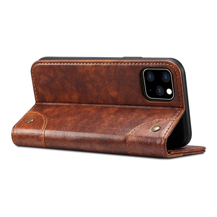 For iPhone 11 Pro Max Baroque Simple Horizontal Flip Leather Case, with Holder & Card Slots & Wallet(Light Brown)-garmade.com