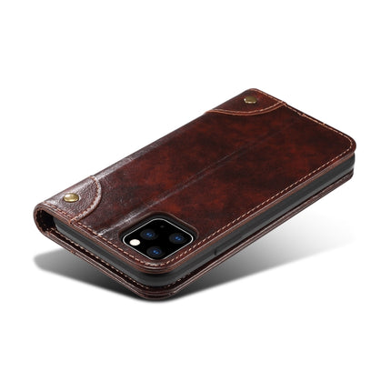 For iPhone 11 Pro Max Baroque Simple Horizontal Flip Leather Case, with Holder & Card Slots & Wallet(Dark Brown)-garmade.com