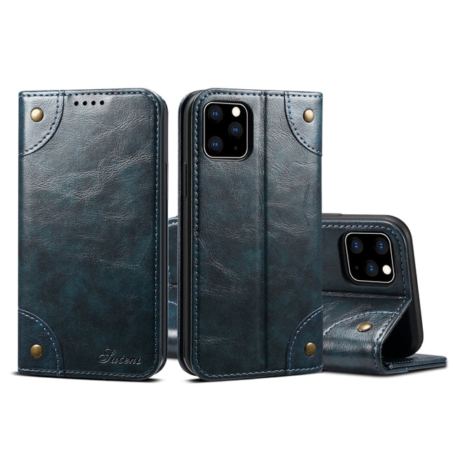 For iPhone 11 Pro Max Baroque Simple Horizontal Flip Leather Case, with Holder & Card Slots & Wallet(Blue)-garmade.com
