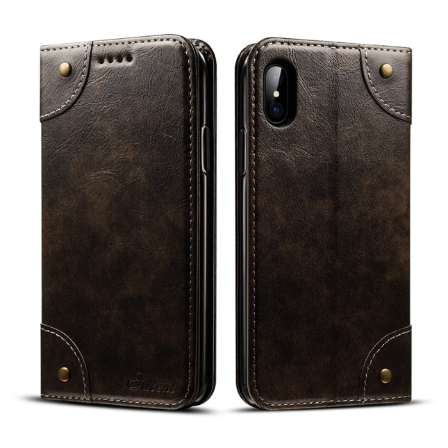 For iPhone XS / X Baroque Simple Horizontal Flip Leather Case, with Holder & Card Slots & Wallet(Black)-garmade.com