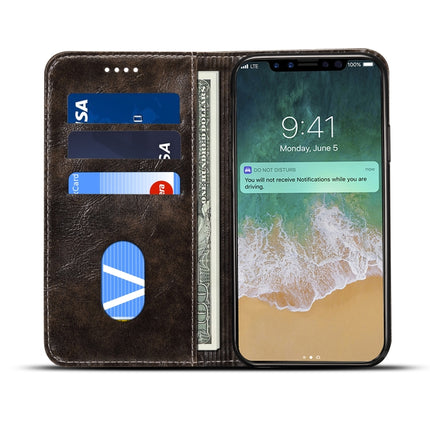 For iPhone XS / X Baroque Simple Horizontal Flip Leather Case, with Holder & Card Slots & Wallet(Black)-garmade.com