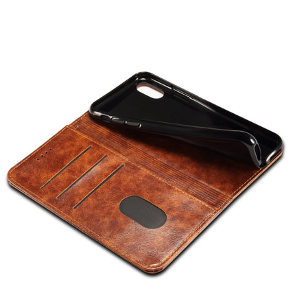 For iPhone XS / X Baroque Simple Horizontal Flip Leather Case, with Holder & Card Slots & Wallet(Dark Brown)-garmade.com