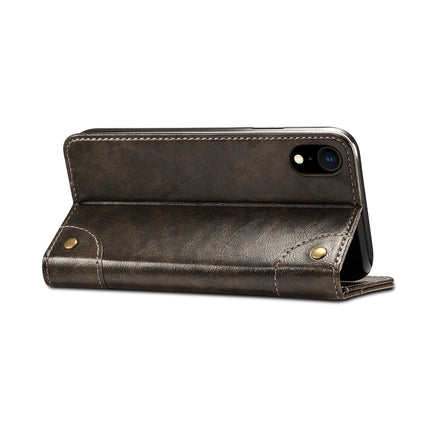 For iPhone XR Baroque Simple Horizontal Flip Leather Case, with Holder & Card Slots & Wallet(Black)-garmade.com