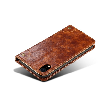 For iPhone XR Baroque Simple Horizontal Flip Leather Case, with Holder & Card Slots & Wallet(Light Brown)-garmade.com