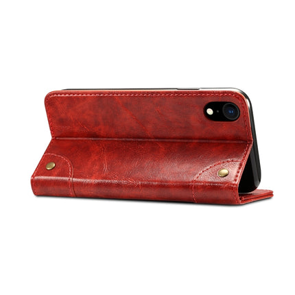 For iPhone XR Baroque Simple Horizontal Flip Leather Case, with Holder & Card Slots & Wallet(Red)-garmade.com