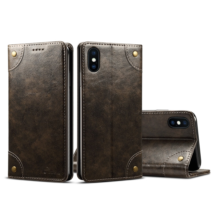 For iPhone XS Max Baroque Simple Horizontal Flip Leather Case, with Holder & Card Slots & Wallet(Black)-garmade.com