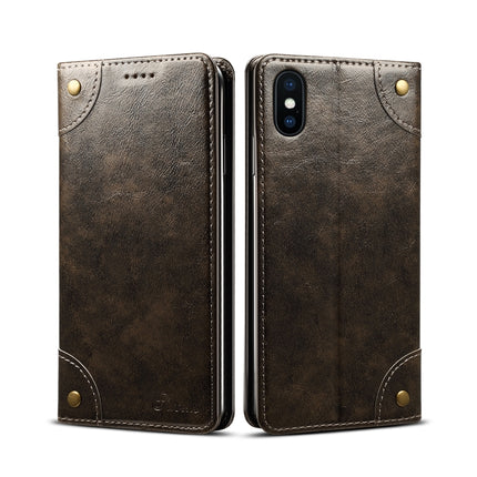 For iPhone XS Max Baroque Simple Horizontal Flip Leather Case, with Holder & Card Slots & Wallet(Black)-garmade.com