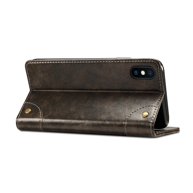 For iPhone XS Max Baroque Simple Horizontal Flip Leather Case, with Holder & Card Slots & Wallet(Black)-garmade.com