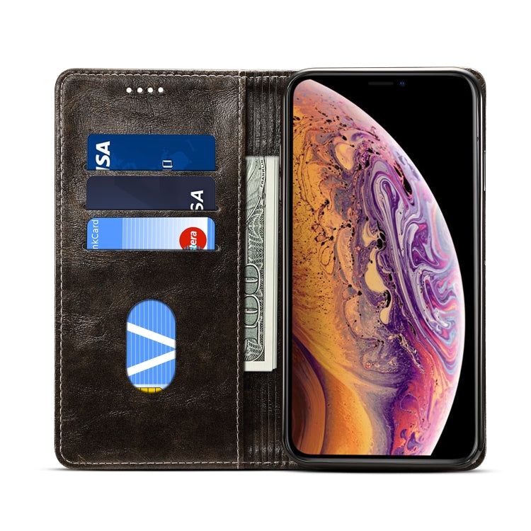For iPhone XS Max Baroque Simple Horizontal Flip Leather Case, with Holder & Card Slots & Wallet(Black)-garmade.com