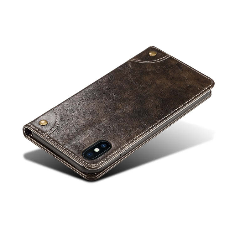 For iPhone XS Max Baroque Simple Horizontal Flip Leather Case, with Holder & Card Slots & Wallet(Black)-garmade.com