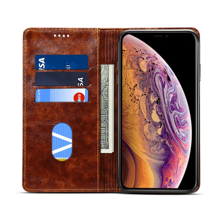 For iPhone XS Max Baroque Simple Horizontal Flip Leather Case, with Holder & Card Slots & Wallet(Light Brown)-garmade.com