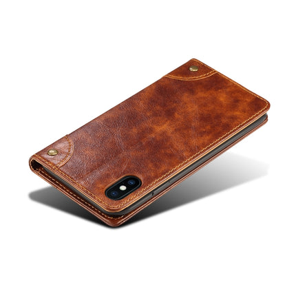 For iPhone XS Max Baroque Simple Horizontal Flip Leather Case, with Holder & Card Slots & Wallet(Light Brown)-garmade.com