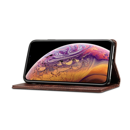 For iPhone XS Max Baroque Simple Horizontal Flip Leather Case, with Holder & Card Slots & Wallet(Dark Brown)-garmade.com