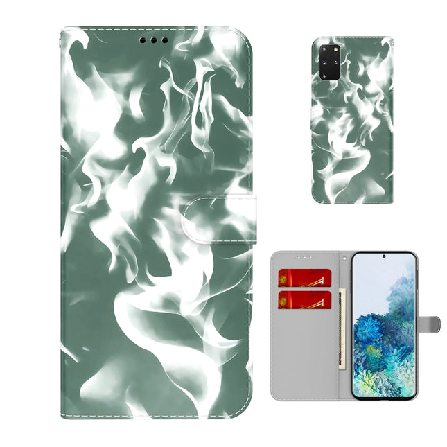 For Samsung Galaxy S20+ Cloud Fog Pattern Horizontal Flip Leather Case with Holder & Card Slot & Wallet(Dark Green)-garmade.com