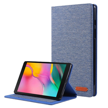 For Samsung Galaxy Tab A7 Lite 8.7 T220 / T225 Horizontal Flip TPU + Fabric PU Leather Protective Case with Name Card Clip(Dark Blue)-garmade.com