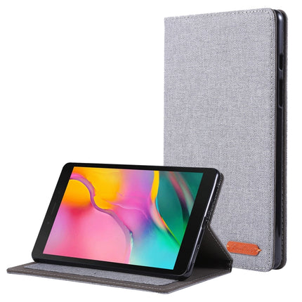 For Samsung Galaxy Tab A7 Lite 8.7 T220 / T225 Horizontal Flip TPU + Fabric PU Leather Protective Case with Name Card Clip(Grey)-garmade.com