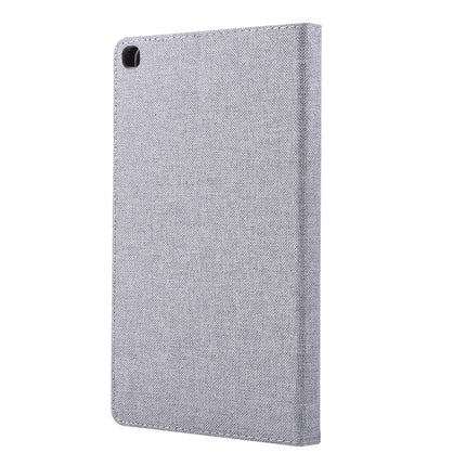 For Samsung Galaxy Tab A7 Lite 8.7 T220 / T225 Horizontal Flip TPU + Fabric PU Leather Protective Case with Name Card Clip(Grey)-garmade.com